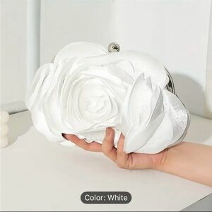Elegant White Rose Clutch